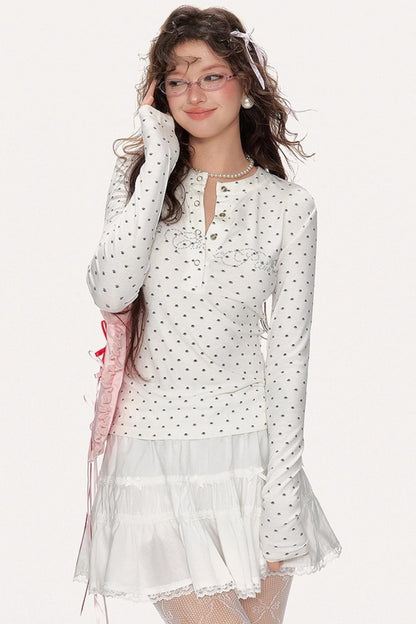 Slim Shoulder Embroidery Top