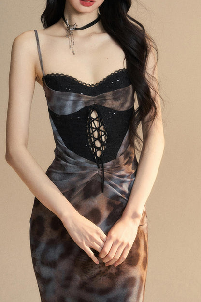 Venus Lace Leopard Dress