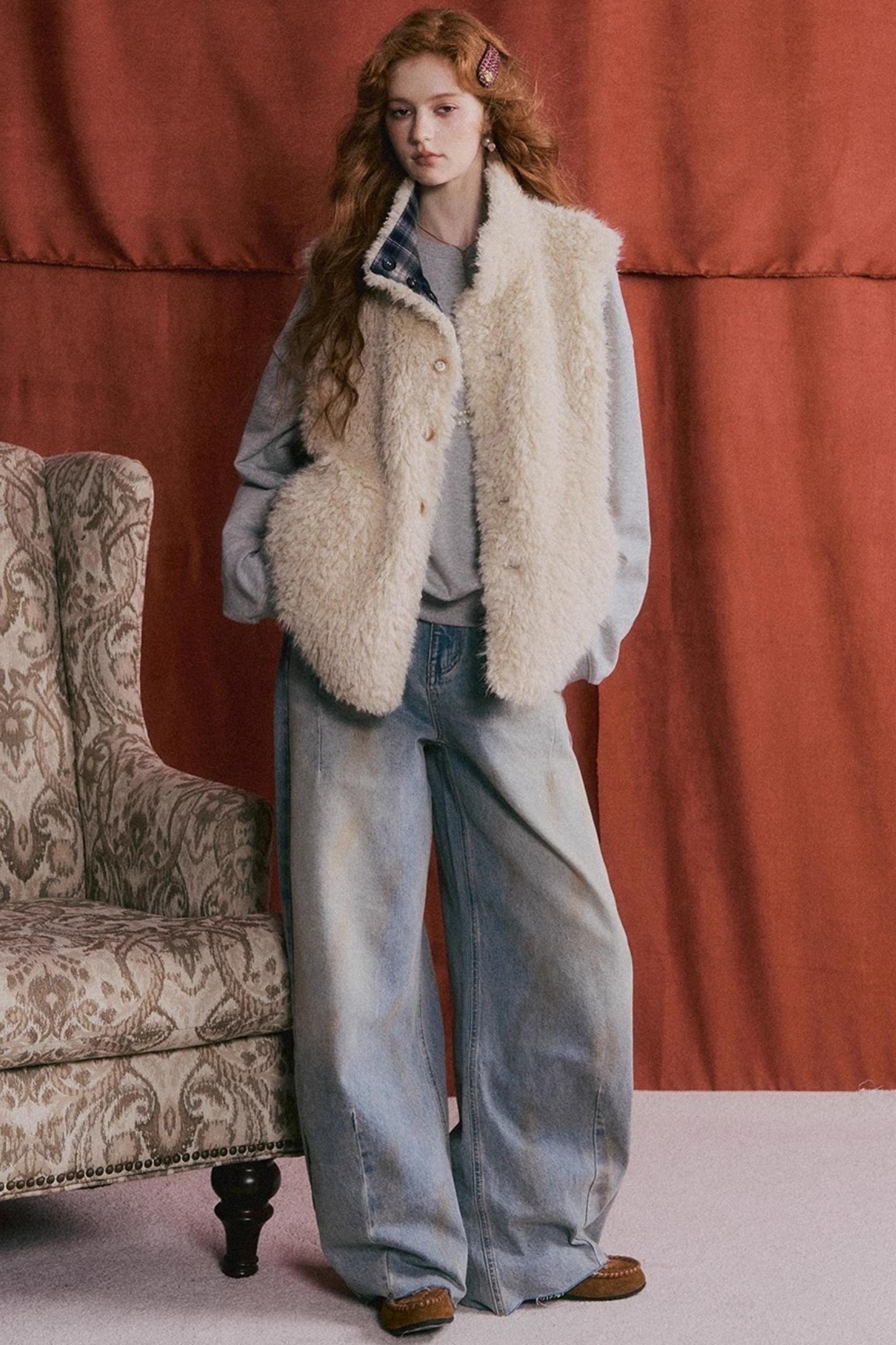 Vintage Washed Distressed Denim Pants