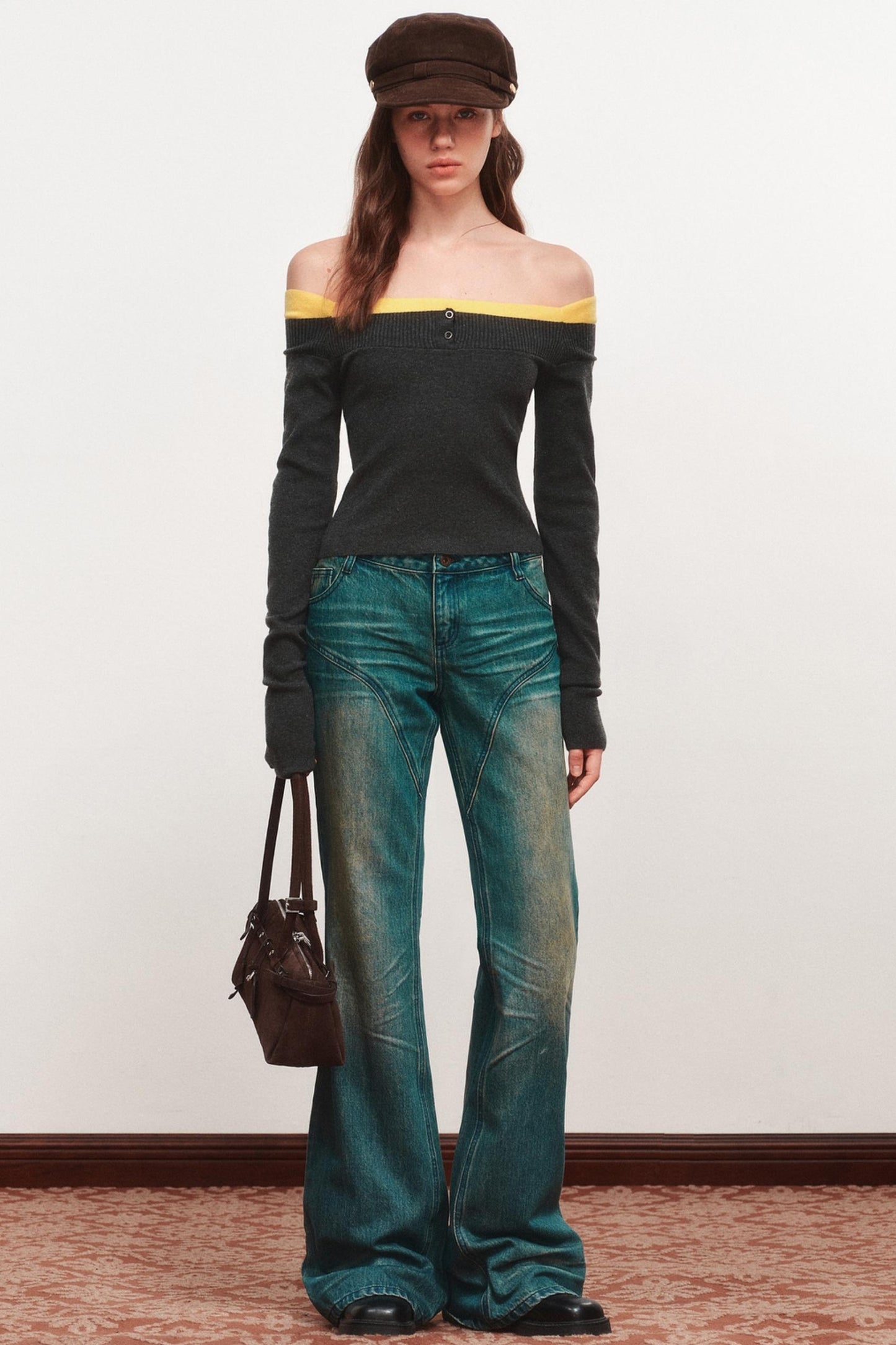 One-shoulder Knit Top