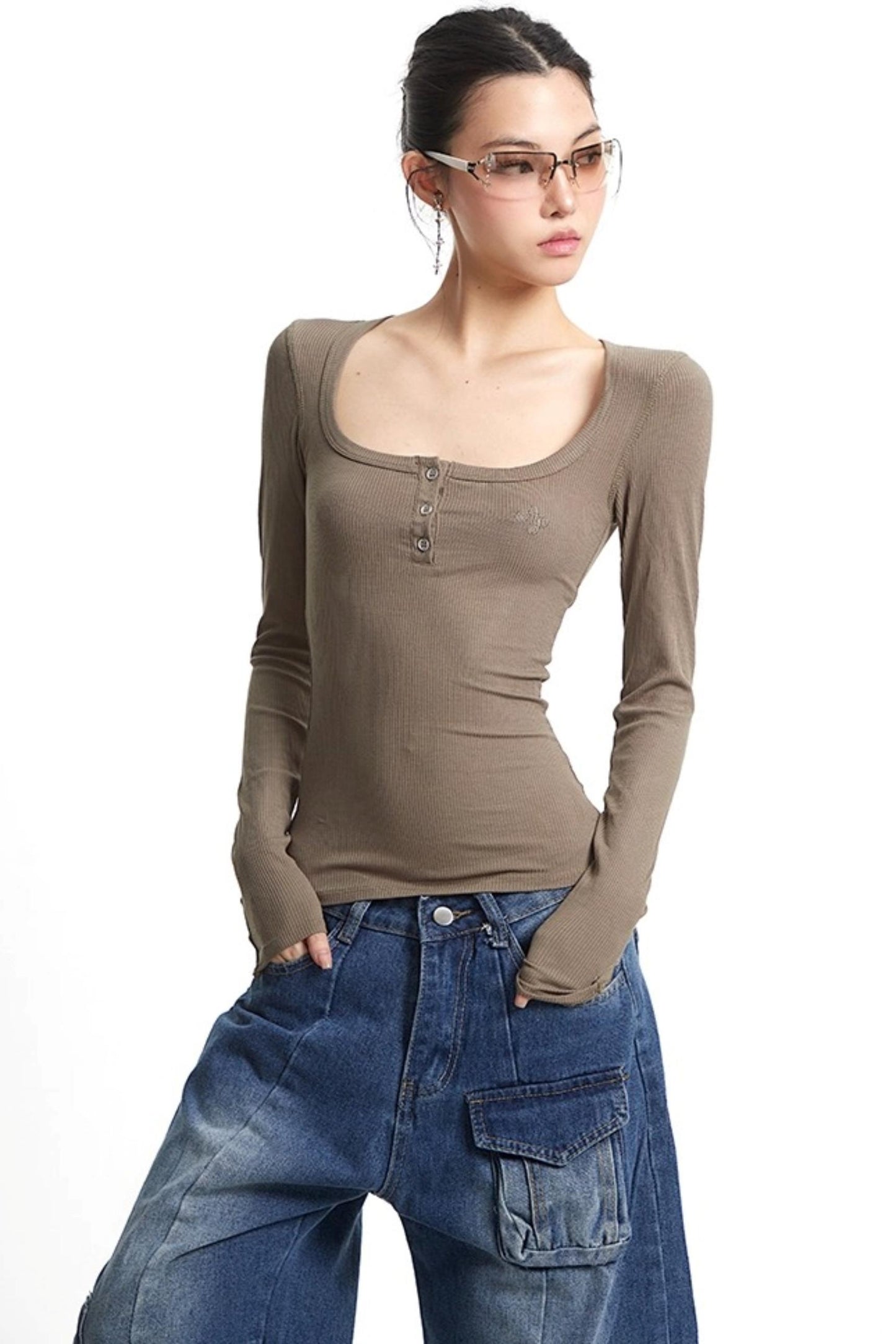 Stretch U-Neck Shirt