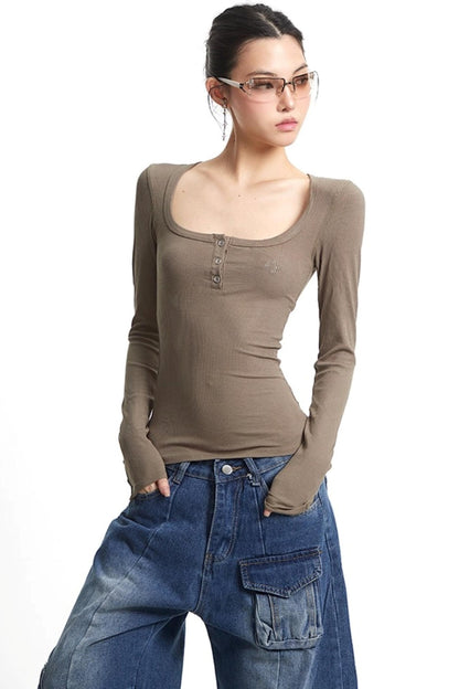 Stretch U-Neck Shirt