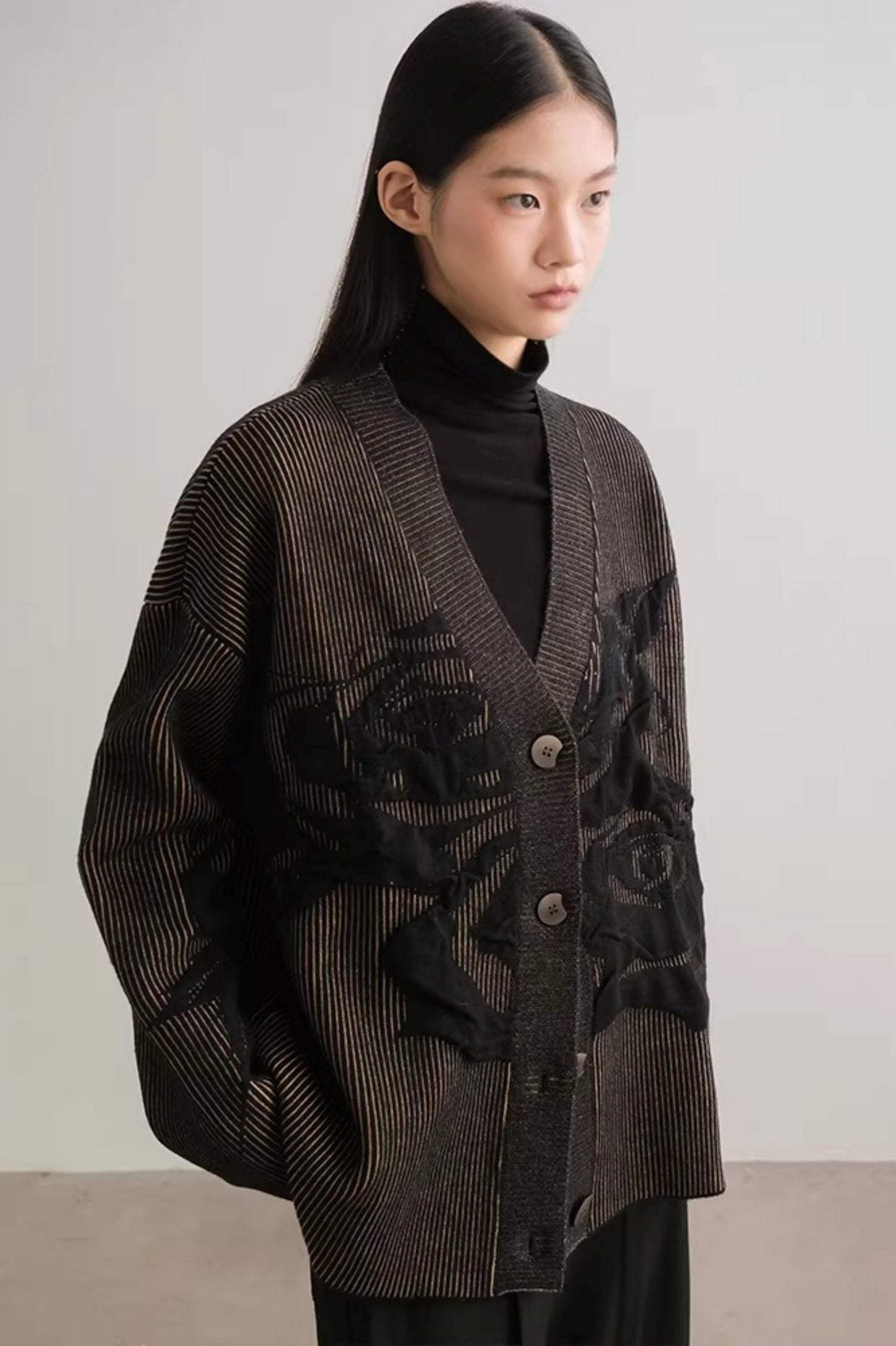 Virtual Illusion Jacquard Cardigan