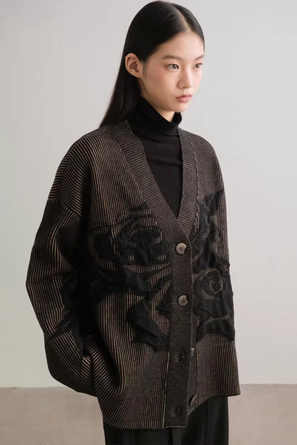 Virtual Illusion Jacquard Cardigan