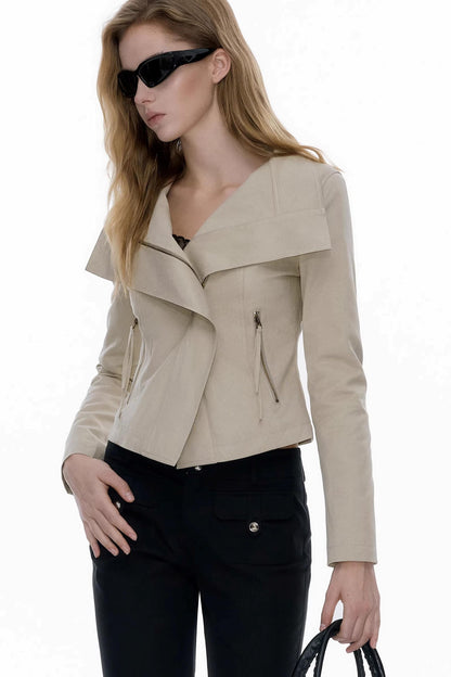 Asymmetrical Zipper Slim-Fit Top
