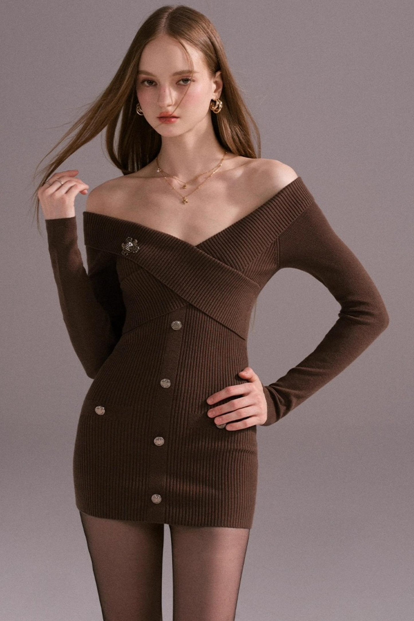 Slim Waist Knit Dress