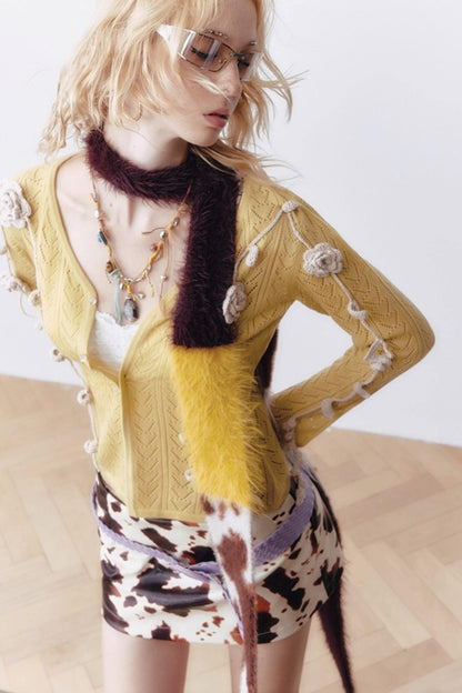 Wool Flower Cardigan