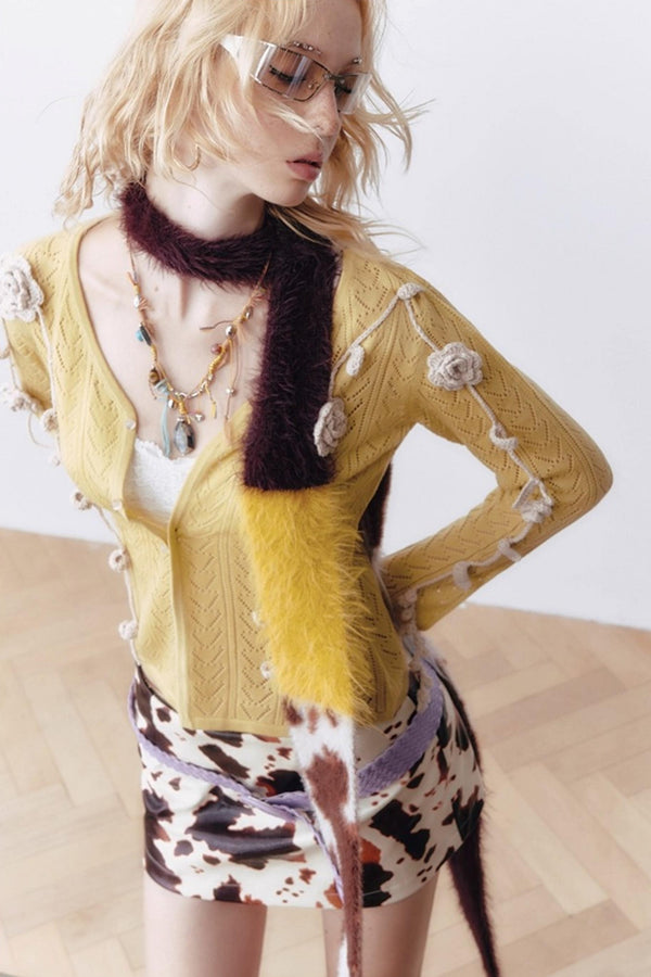 Wool Flower Cardigan