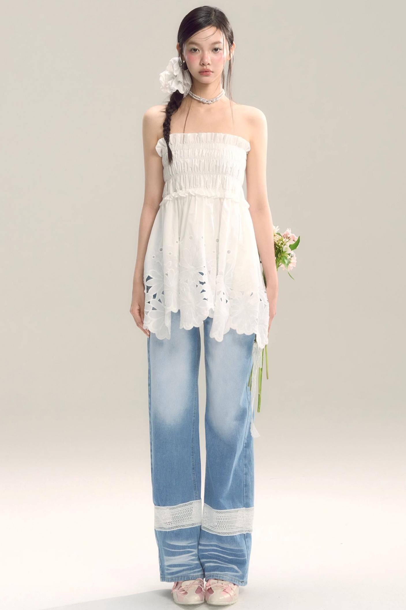 Moody Blue Cutout Jeans