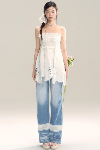 Moody Blue Cutout Jeans