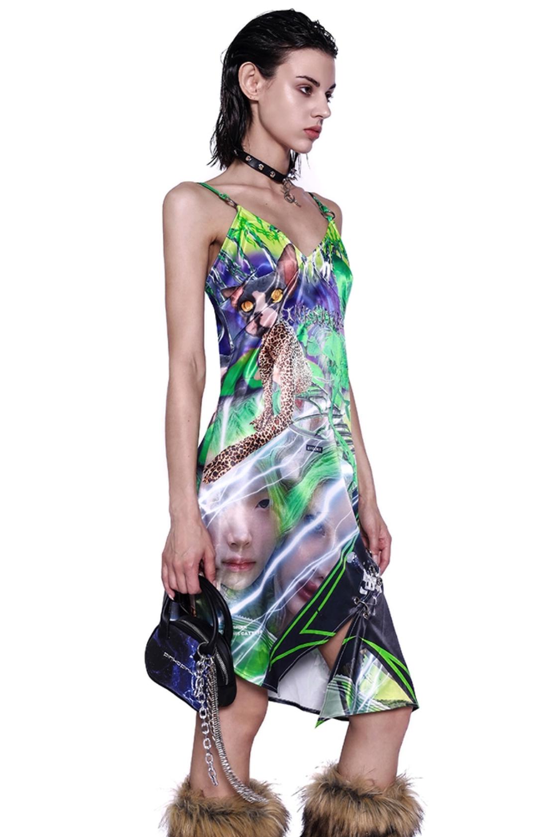 Digital Print Sleeveress Dress