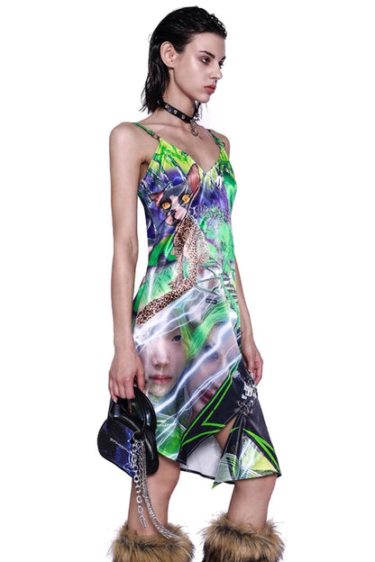 Digital Print Sleeveless Dress