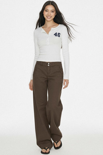 Retro Low-Waist Denim Pants