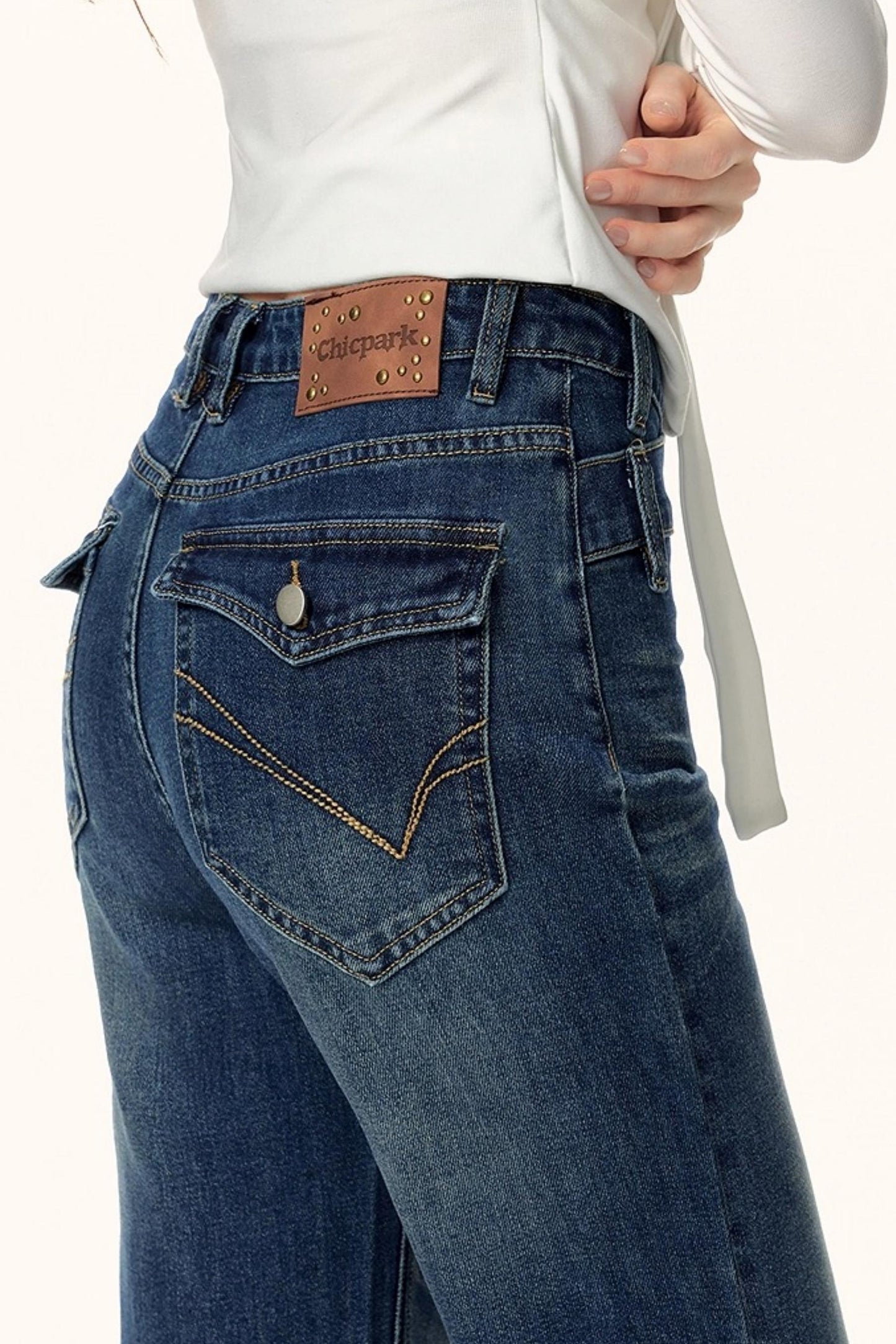 Washed Texture Flared Pants