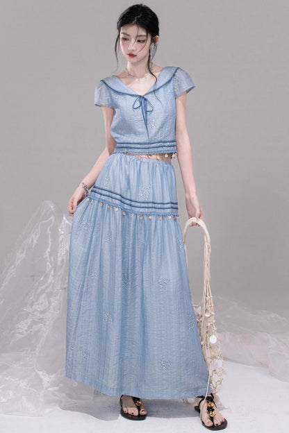 Misty Blue Halter Set