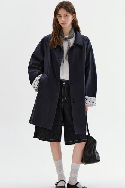 Kunstlederjacke mit Hohlem Stickmuster