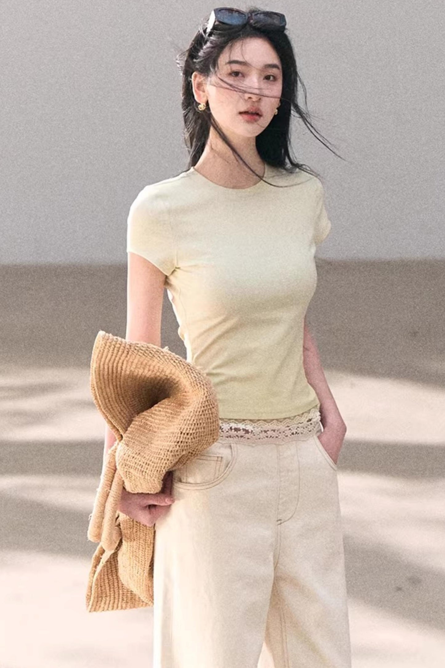 그라데이션 레이스 여름 탑