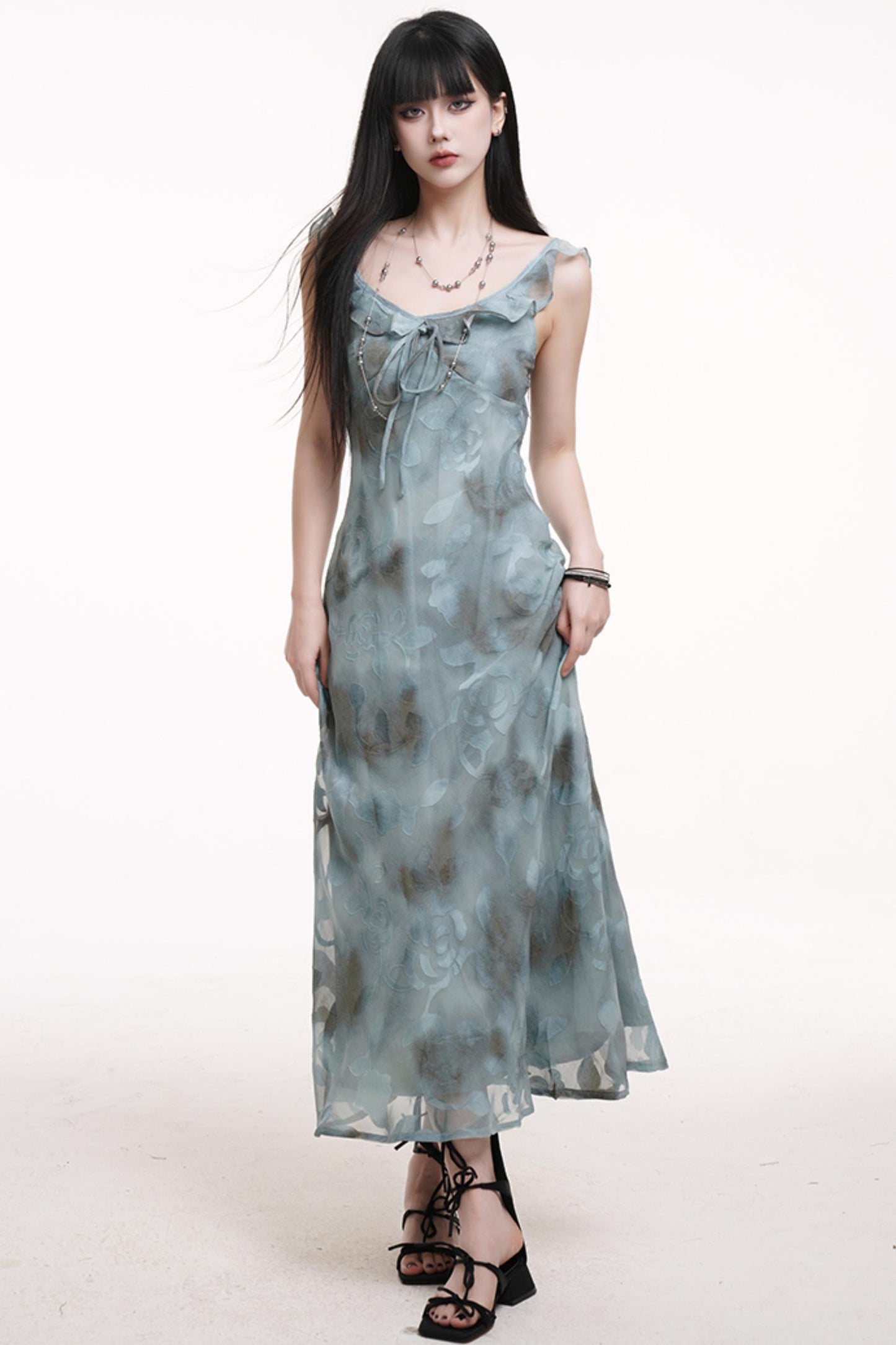 Teal Blue Halter Dress