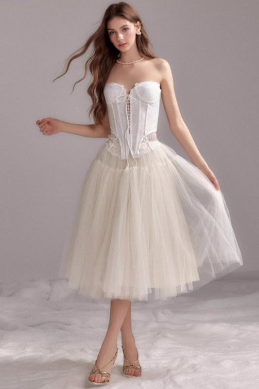 Herringbone Lace Bandeau Skirt Set-Up