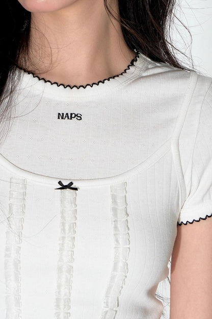 Summer Lace Suspenders Cropped Vest