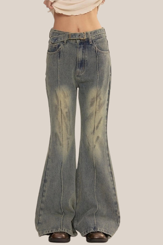 Retro High-waisted Flared Pants