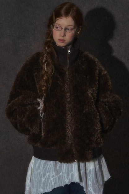 Thickened Lambswool Suede Jacket