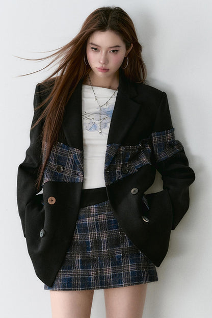 Premium Plaid Wool Jacket