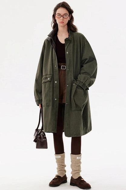 Retro Cotton Collar Cargo Jacket