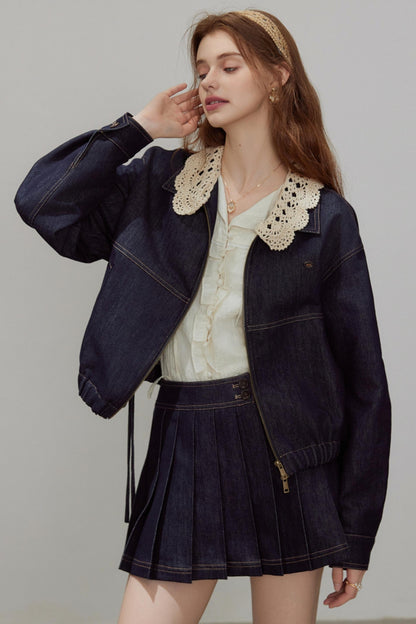 Autumn Lace Denim Jacket