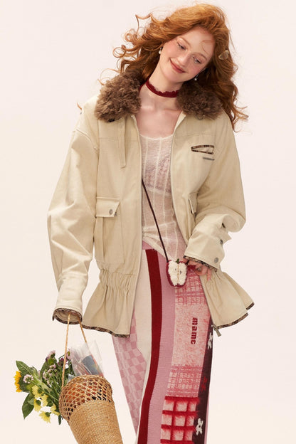 Striped Slim Hooded Top