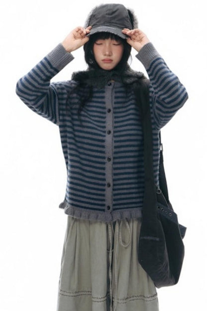 Knit Button Neck Snood Style Hat