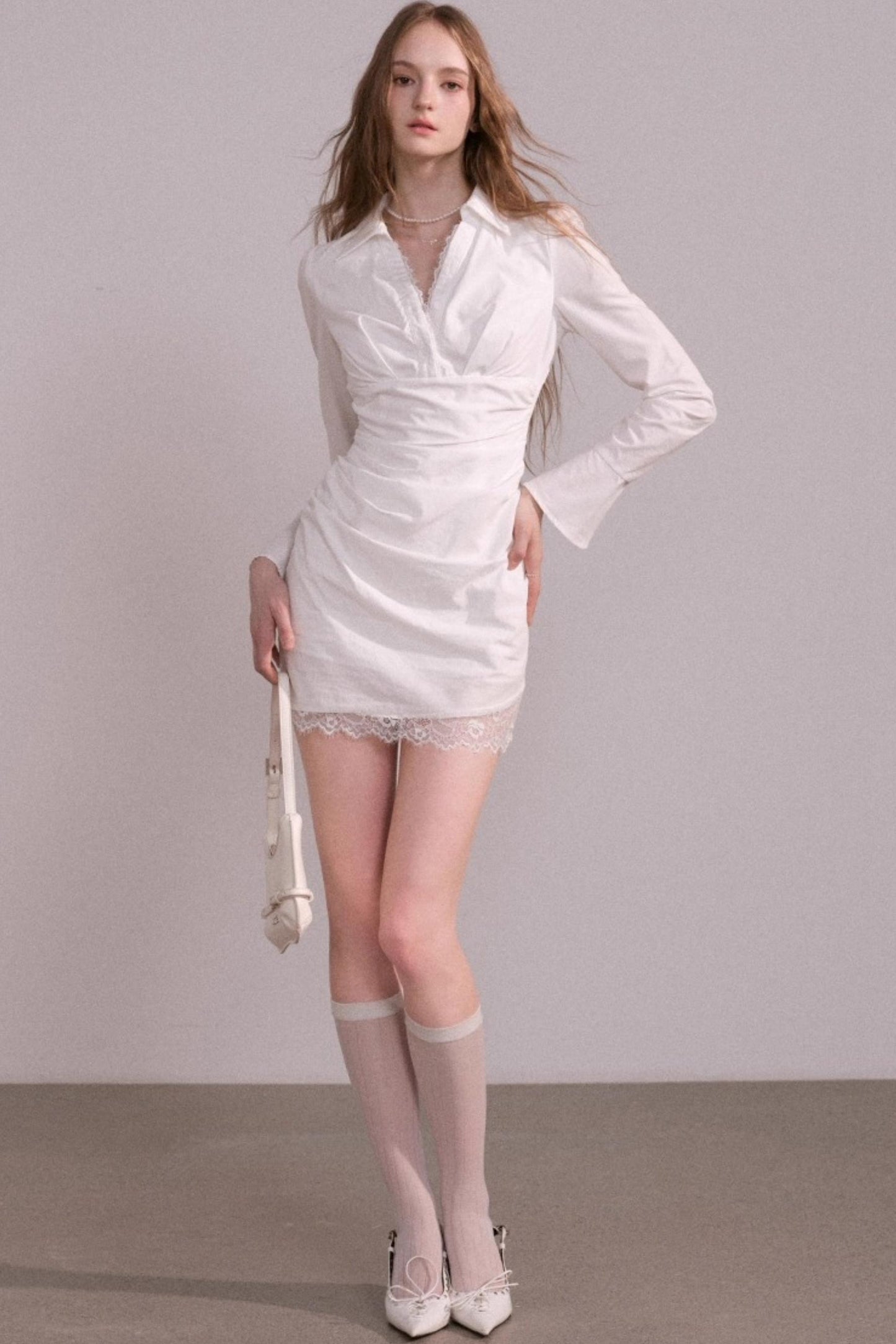 High End Waist Long Sleeve Dress