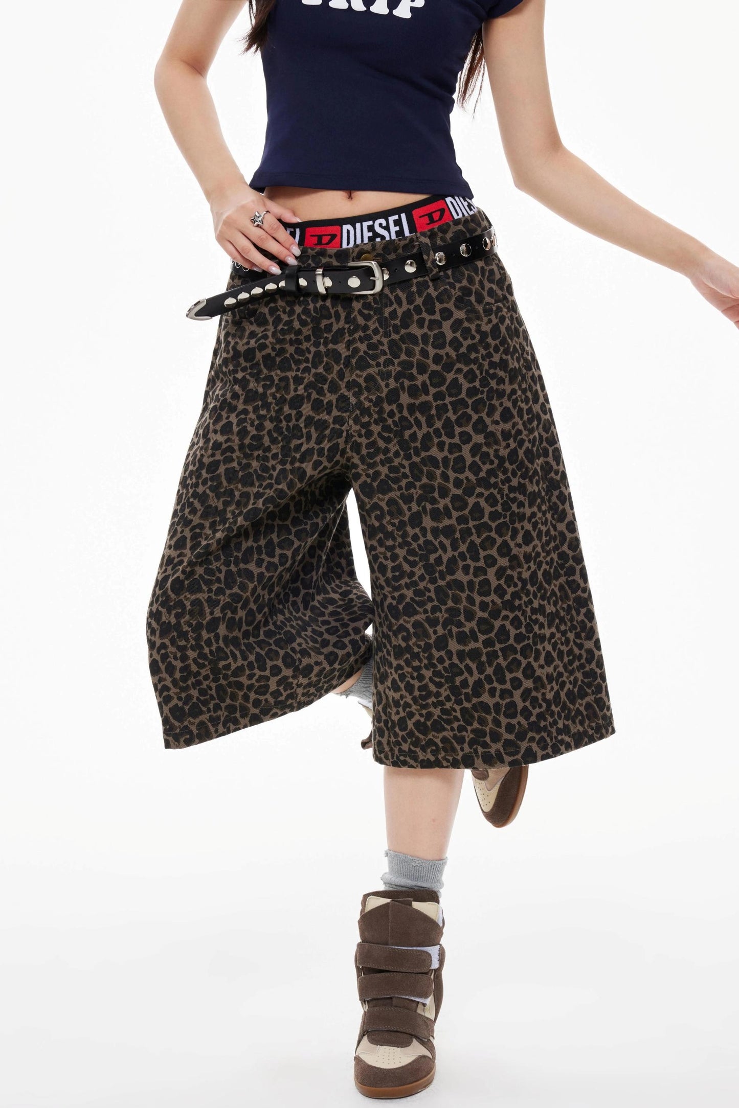 Leopard Cropped Shorts