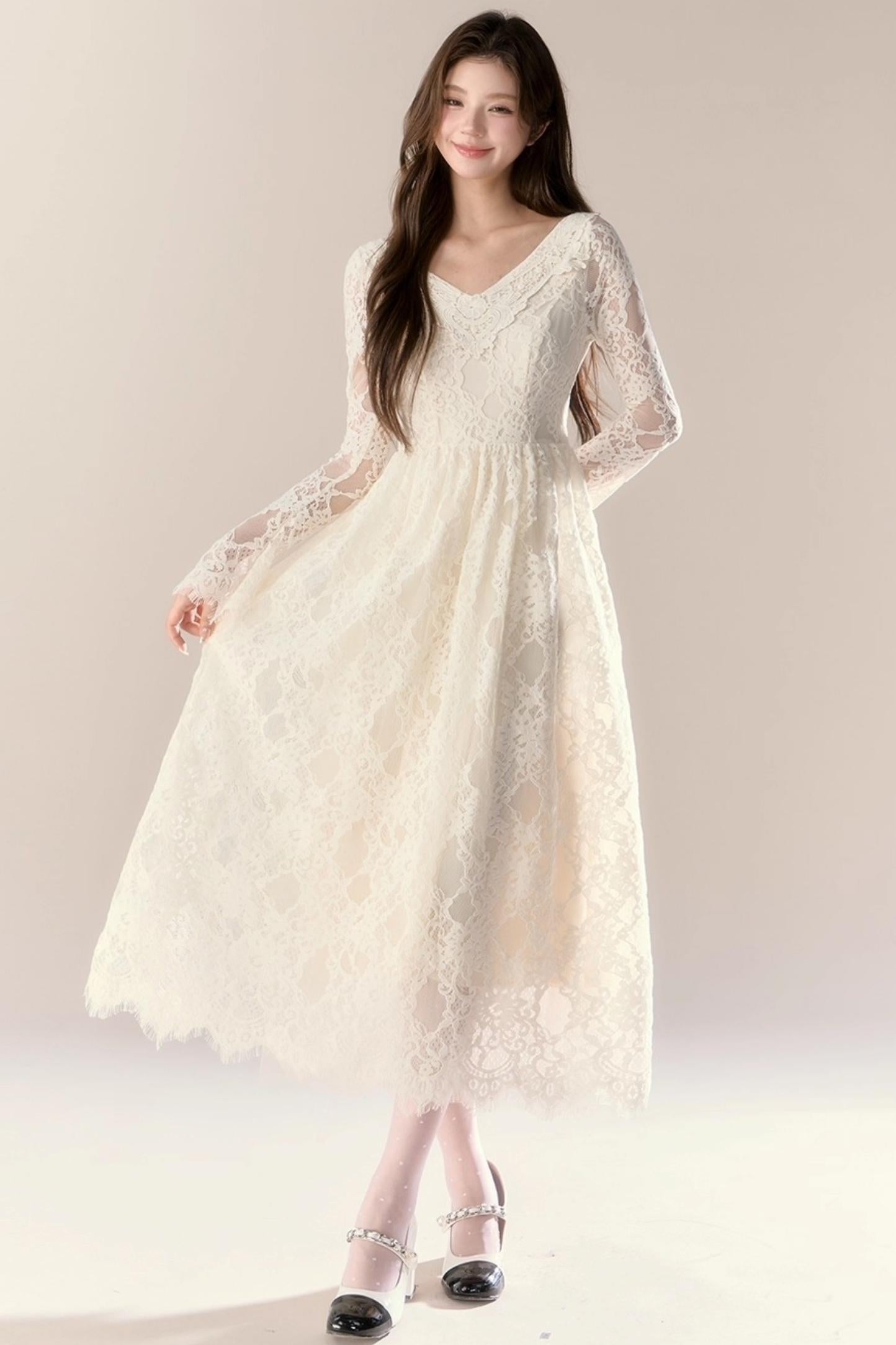Lace Story Long Dress