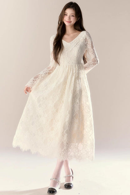 Lace Story Long Dress