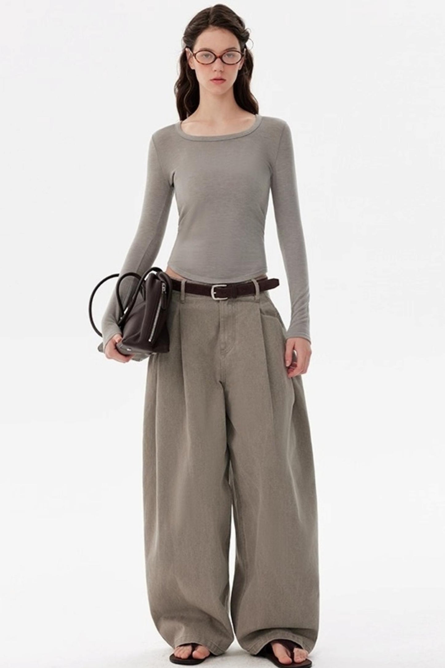 Tencel Wool Crew Neck Top