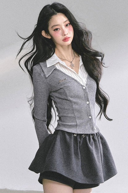 Slimming Long-Sleeved Knitted Top