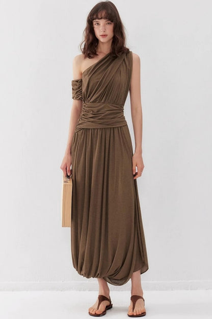 Chic Vintage Pleated Swing Dress