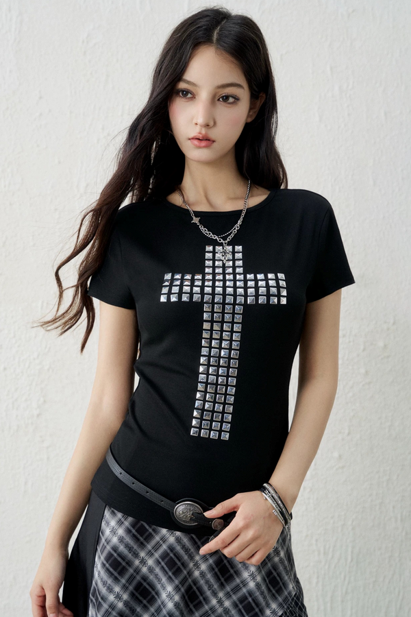 Ghost Girl Cross Pattern Top