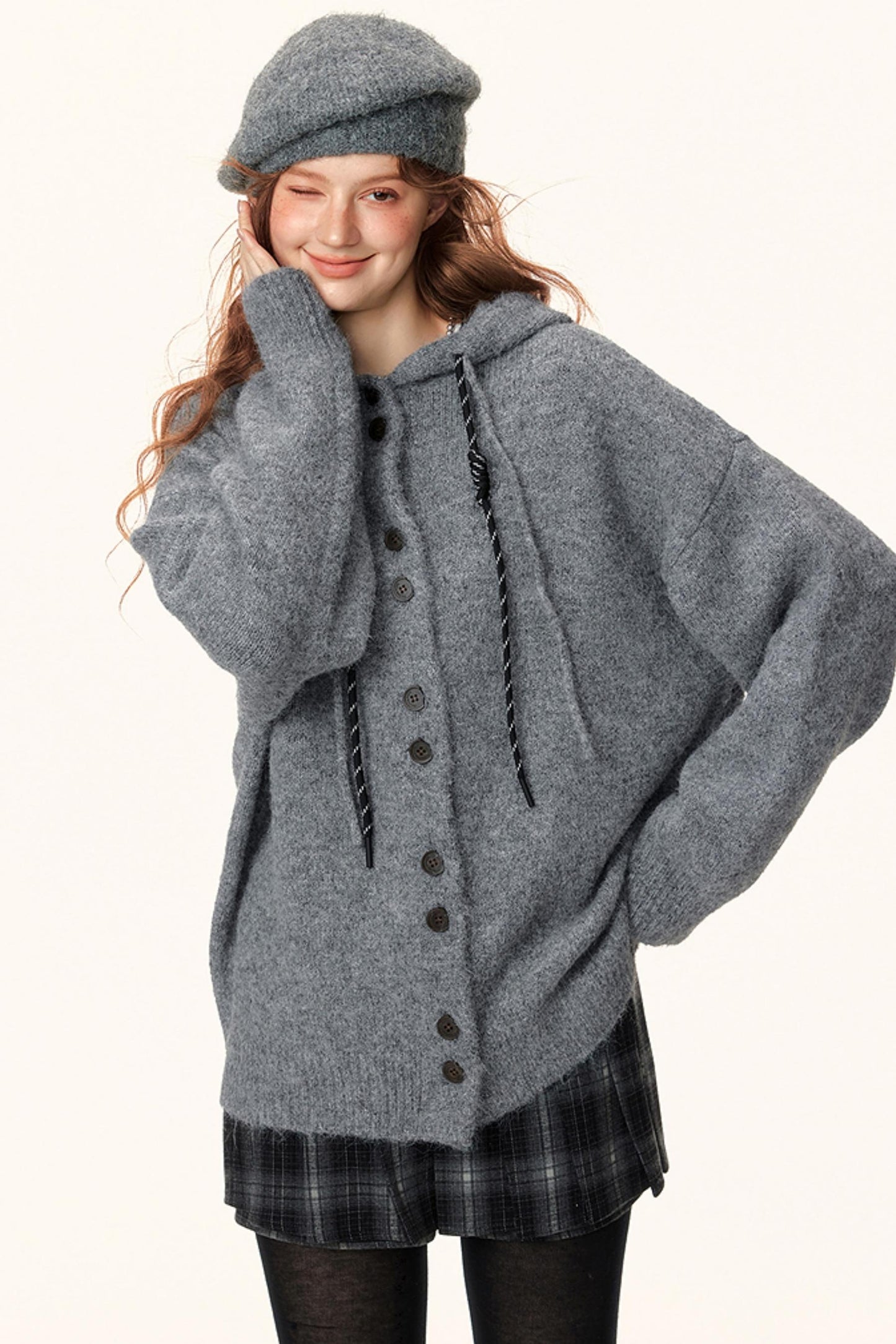 Hooded Knitwear Jacket