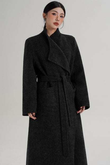 Charcoal Black Wool Coat