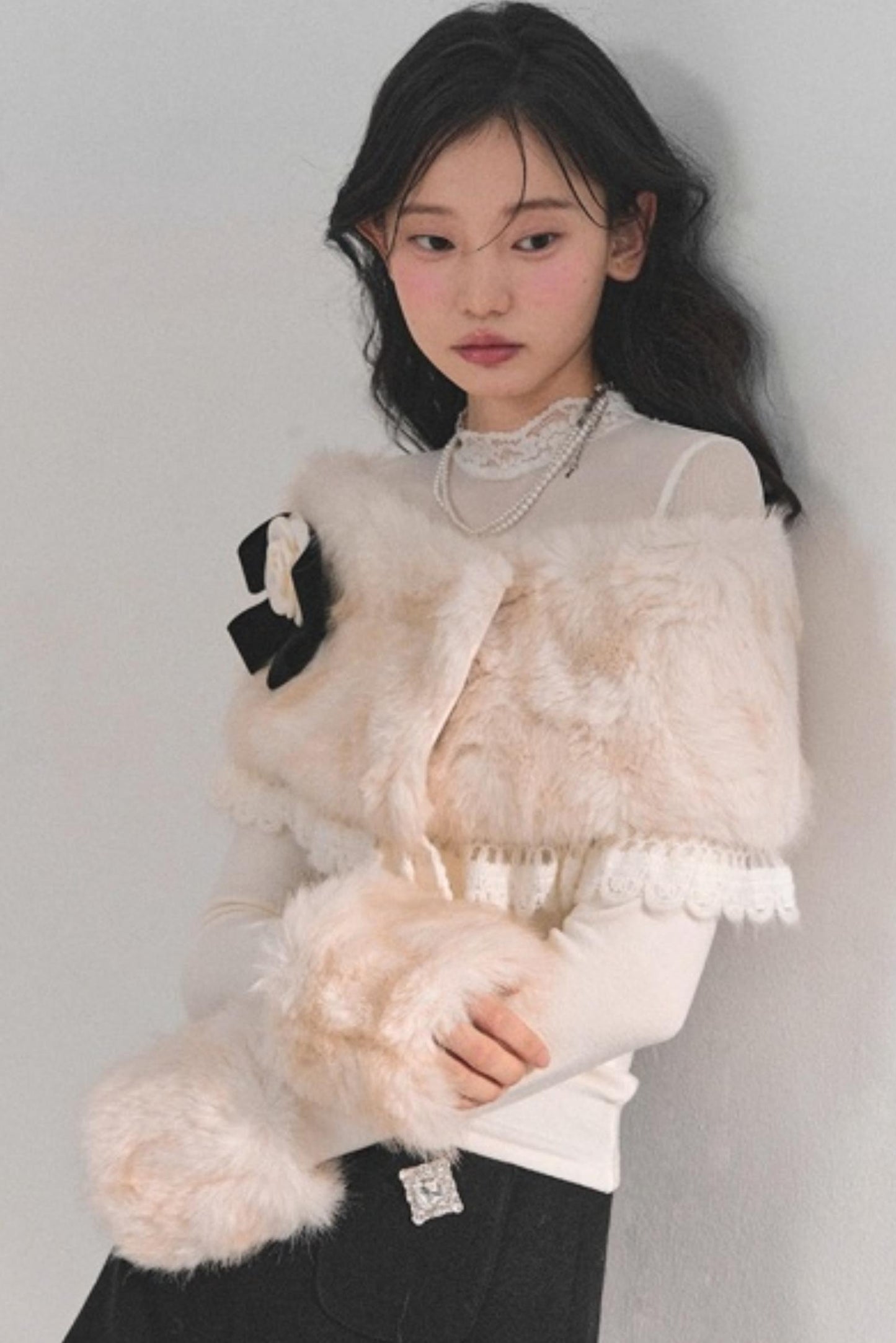 Whispering Snow Lace Top Set