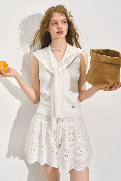 Summer Navy Shawl Vest