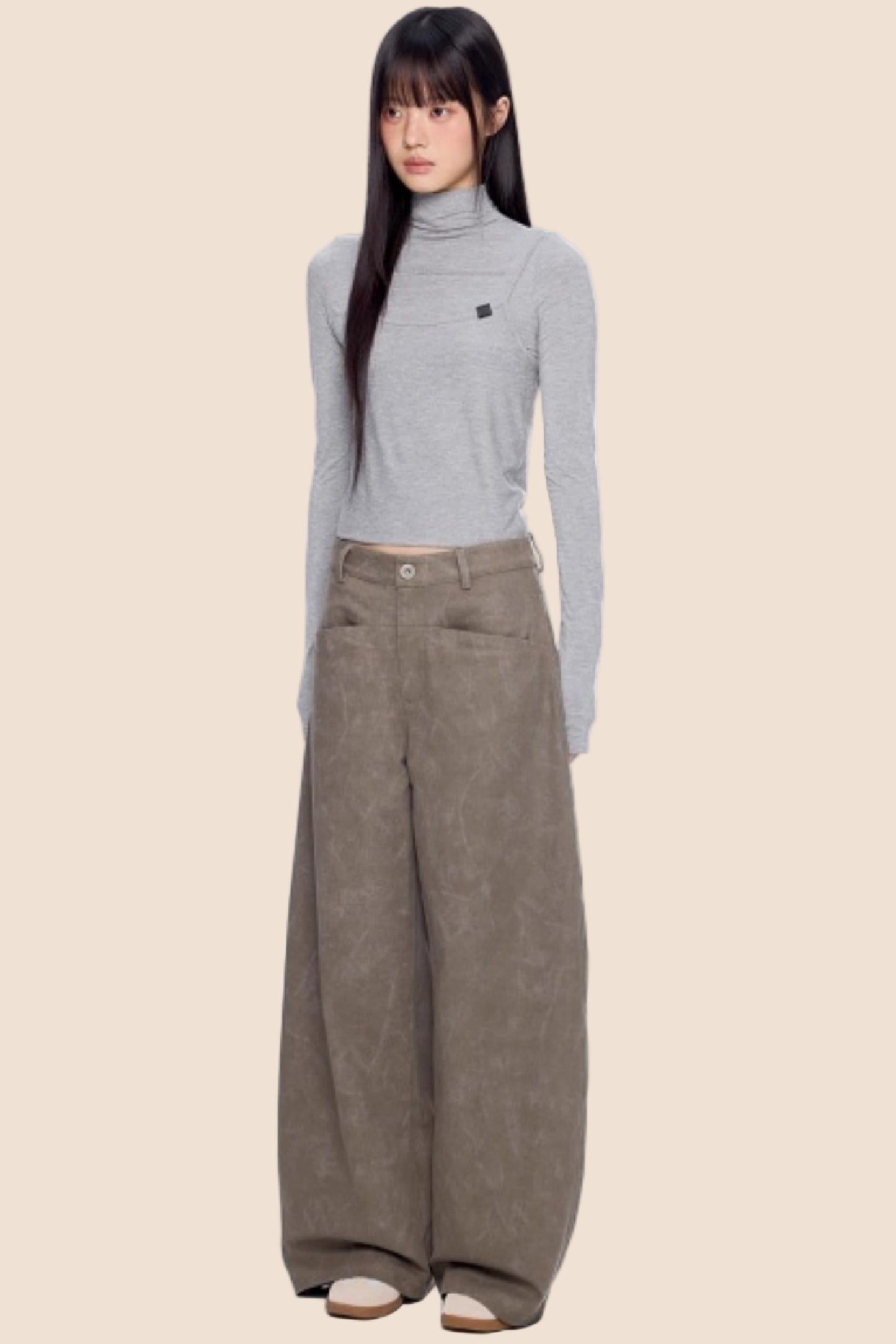 Retro Scimitar Wide-Leg Pants