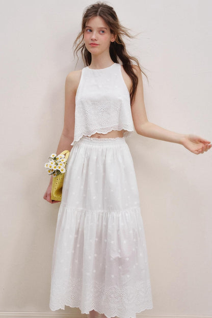 White Lace Halter Vest