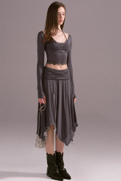 Irreguler Lace Skirt Set-Up