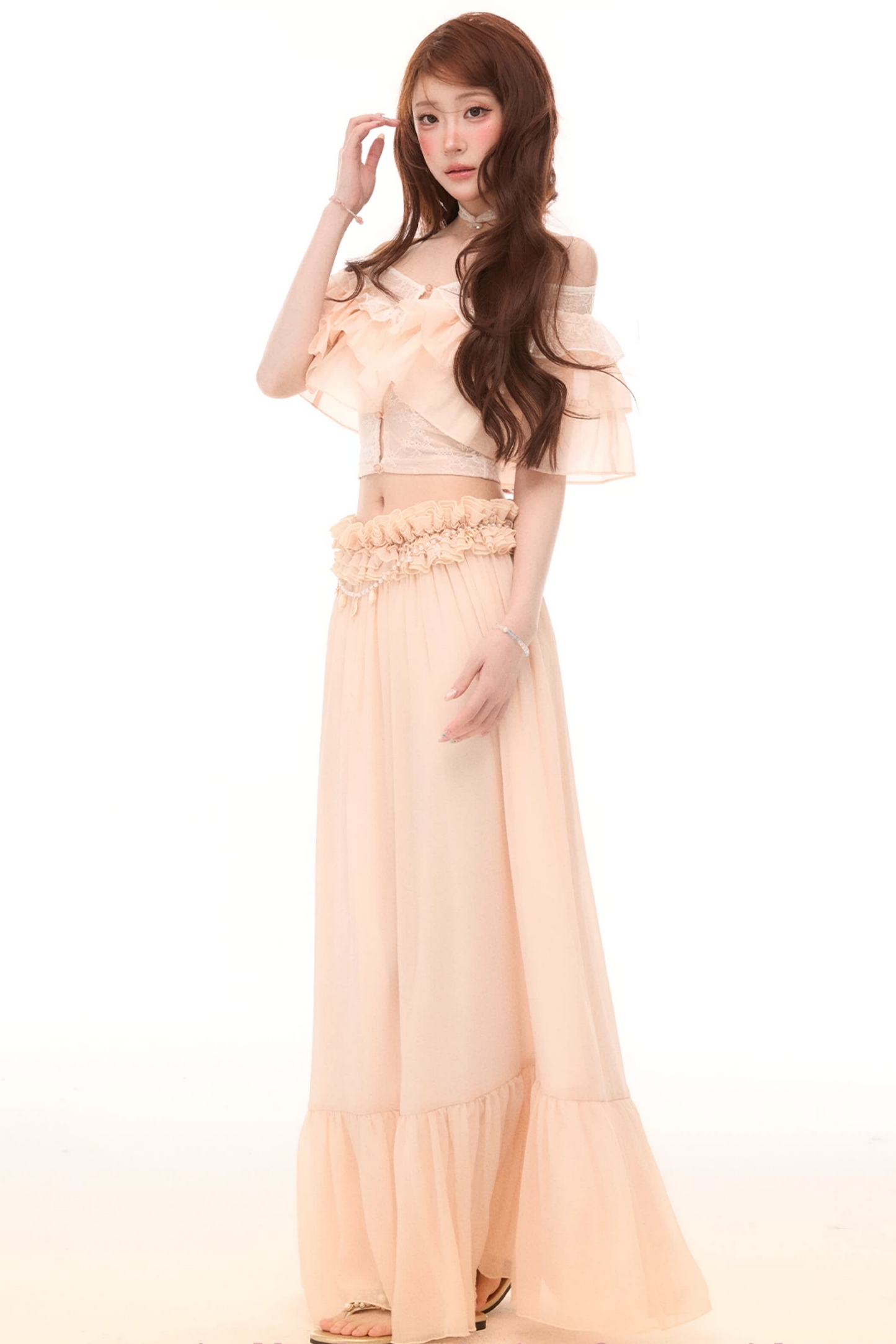Sunset Island Lace Maxi Skirt Set-Up