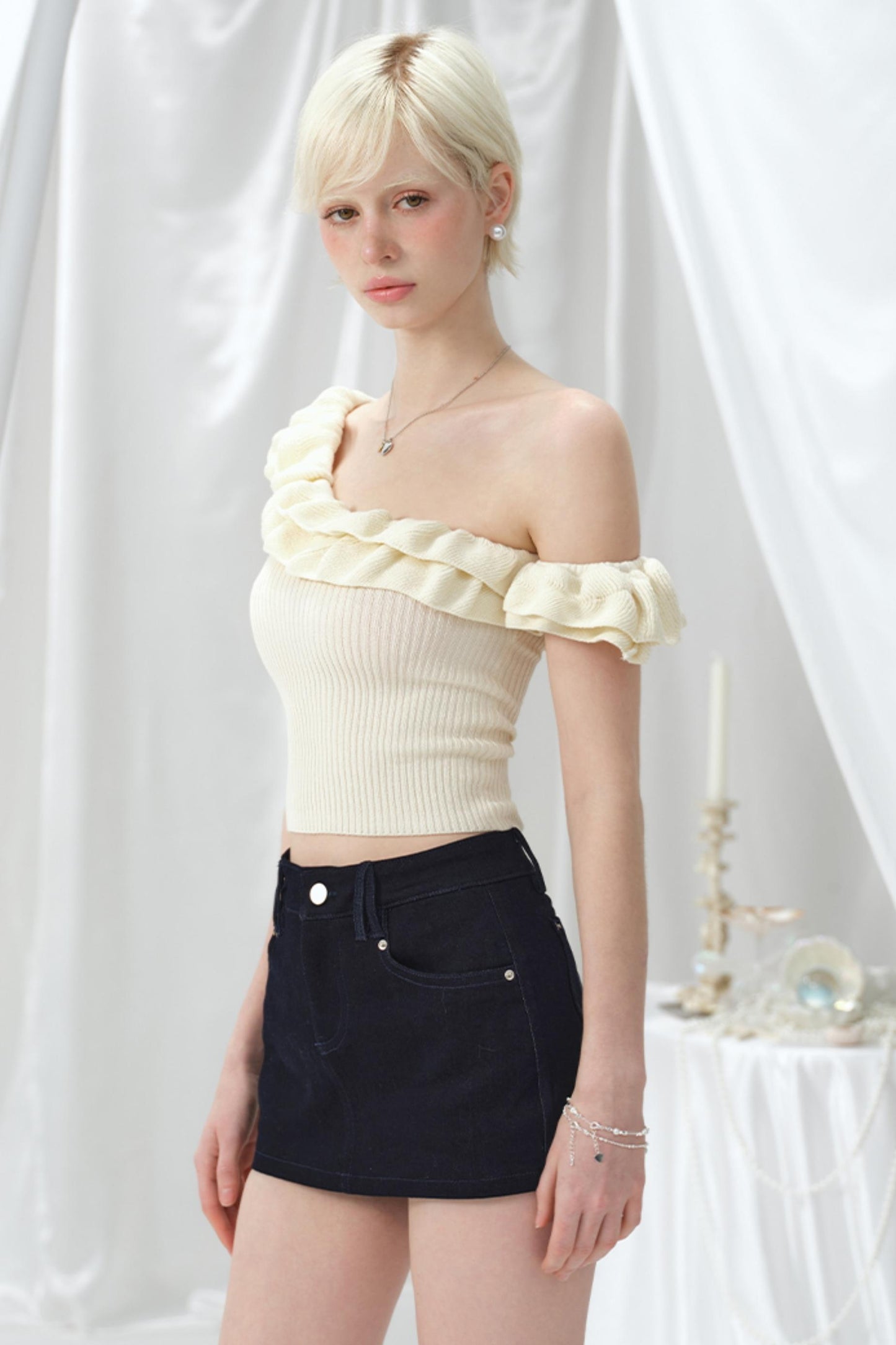 One-Shoulder Knit Top