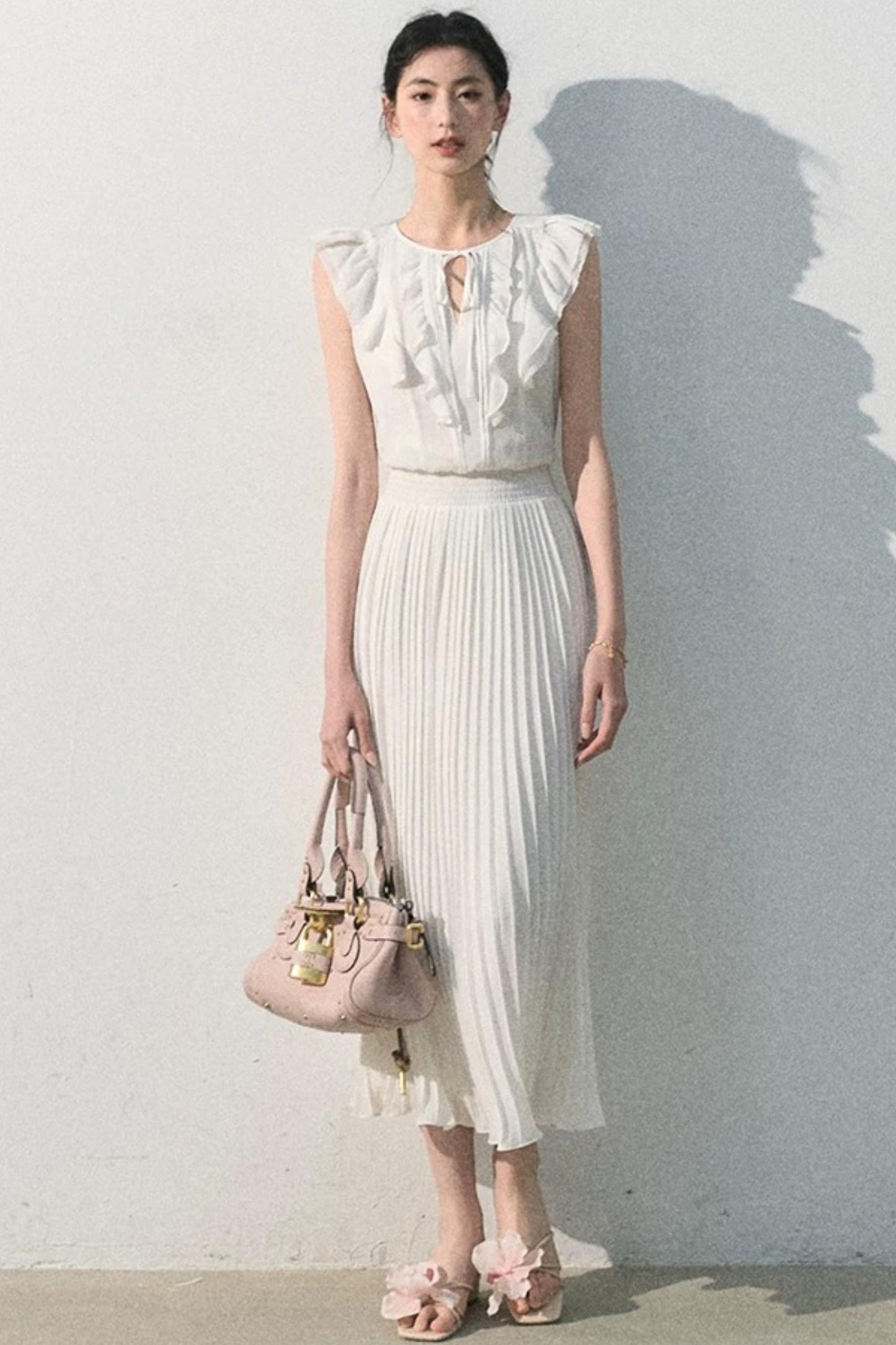 Pure White Chiffon Dress