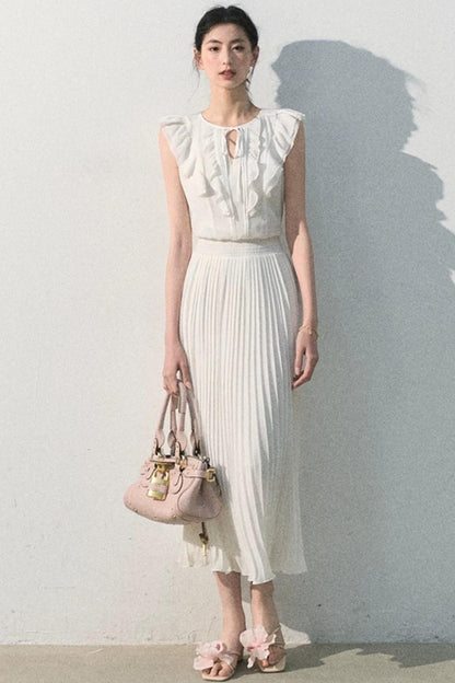 Pure White Chiffon Dress